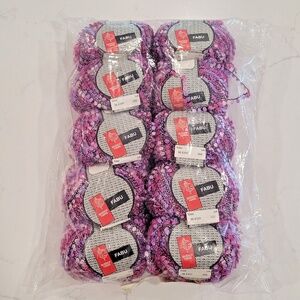 Ribbon Yarn Fabu Muench 4309 Purple 10 pc LOT Variegated 50g 72m DISC France